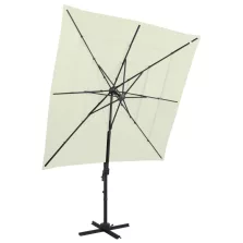   vidaXL 4 szintes homokszínű napernyő alumíniumrúddal 250 x 250 cm