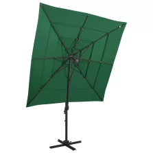   vidaXL 4 szintes zöld napernyő alumíniumrúddal 250 x 250 cm