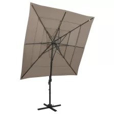   vidaXL 4 szintes tópszínű napernyő alumíniumrúddal 250 x 250 cm
