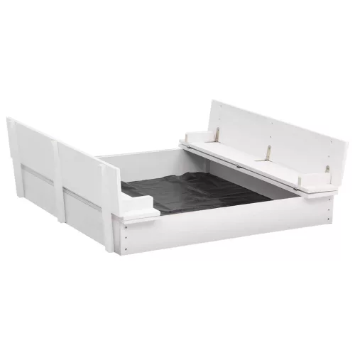 vidaXL fehér fenyőfa homokozó 95 x 90 x 15 cm