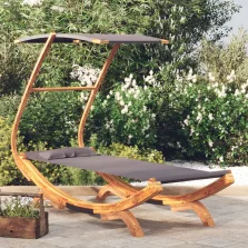   vidaXL kültéri antracit baldachinos hajlított fa nyugágy 100x190x134cm