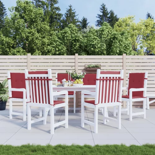 vidaXL 6 db bordó oxford szövet háttámlás székpárna 100x50x3 cm