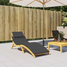 vidaXL fekete oxford szövet napozóágy párna 186x58x4 cm