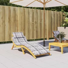   vidaXL szürke kockás oxford szövet napozóágy párna 186x58x4 cm