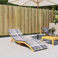   vidaXL szürke kockás oxford szövet napozóágy párna 200 x 70 x 3 cm