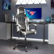 vidaXL fekete és fehér műbőr játékszék