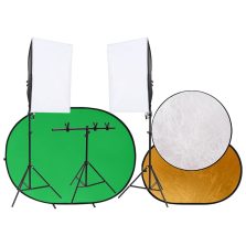   vidaXL fotóstúdió szett fénykészlettel/háttérképernyővel/reflektorral