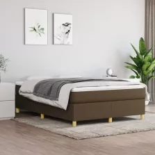   vidaXL sötétbarna szövet rugós ágy matraccal 140 x 190 cm