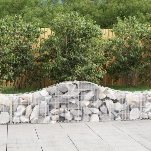 vidaXL 2 db íves horganyzott vas gabion kosár 200x30x40/60 cm