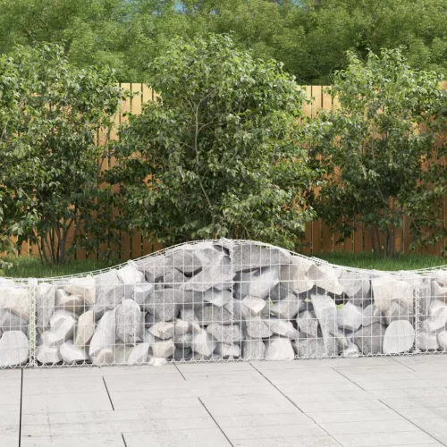 vidaXL 15 db íves horganyzott vas gabion kosár 200x30x40/60 cm