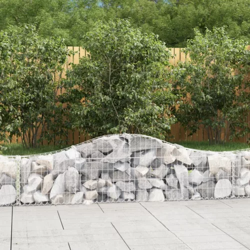vidaXL 18 db íves horganyzott vas gabion kosár 200x30x40/60 cm