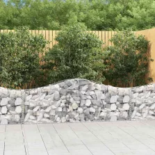   vidaXL 3 db íves horganyzott vas gabion kosár 200x30x60/80 cm