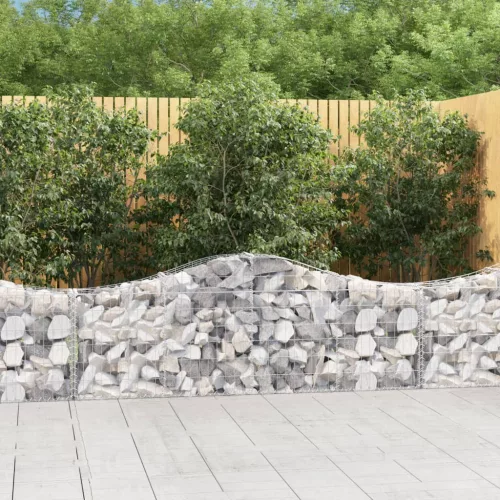 vidaXL 11 db íves horganyzott vas gabion kosár 200x30x60/80 cm
