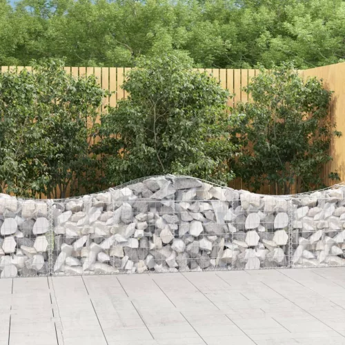 vidaXL 18 db íves horganyzott vas gabion kosár 200x30x60/80 cm