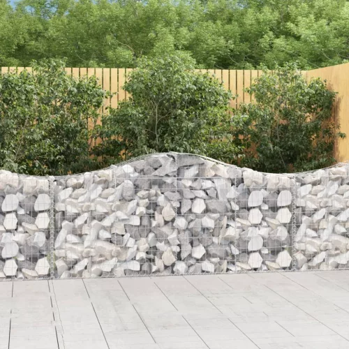vidaXL 11 db íves horganyzott vas gabion kosár 200x30x80/100 cm