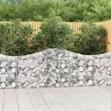   vidaXL 15 db íves horganyzott vas gabion kosár 200x30x80/100 cm