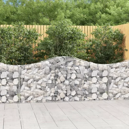 vidaXL 50 db íves horganyzott vas gabion kosár 200x30x80/100 cm