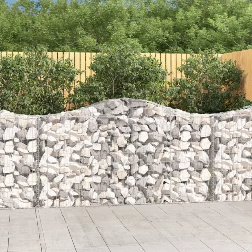 vidaXL 12 db íves horganyzott vas gabion kosár 200x30x100/120 cm
