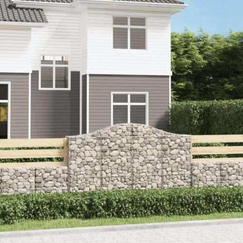 vidaXL 12 db íves horganyzott vas gabion kosár 200x30x120/140 cm