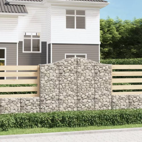 vidaXL 4 db íves horganyzott vas gabion kosár 200x30x160/180 cm