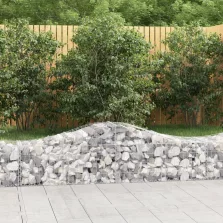  vidaXL 2 db íves horganyzott vas gabion kosár 200x50x40/60 cm