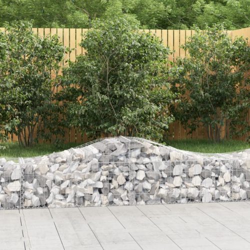 vidaXL 3 db íves horganyzott vas gabion kosár 200x50x40/60 cm