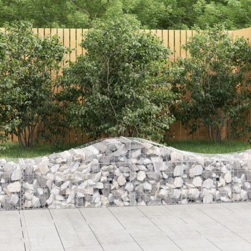 vidaXL 5 db íves horganyzott vas gabion kosár 200x50x40/60 cm