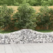   vidaXL 7 db íves horganyzott vas gabion kosár 200x50x40/60 cm