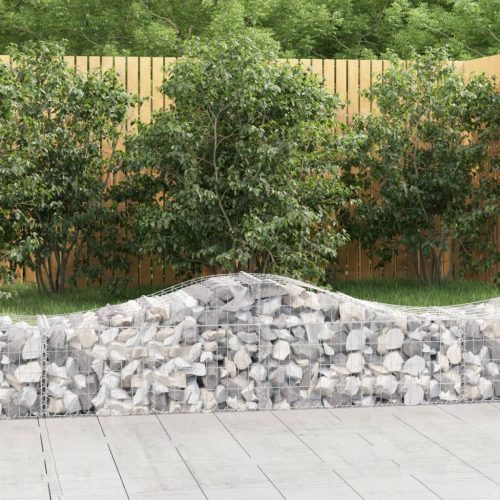 vidaXL 15 db íves horganyzott vas gabion kosár 200x50x40/60 cm