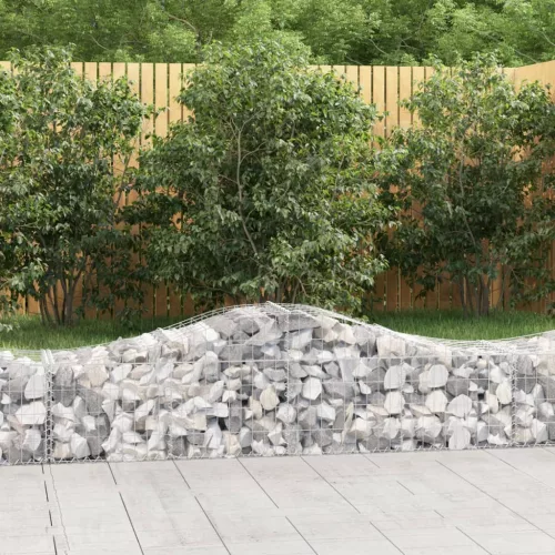 vidaXL 25 db íves horganyzott vas gabion kosár 200x50x40/60 cm