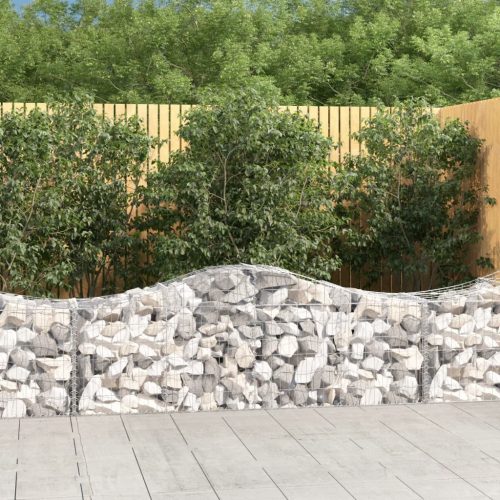 vidaXL 2 db íves horganyzott vas gabion kosár 200x50x60/80 cm