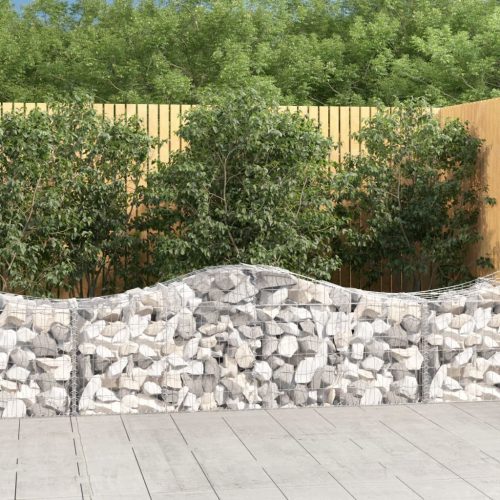 vidaXL 4 db íves horganyzott vas gabion kosár 200x50x60/80 cm