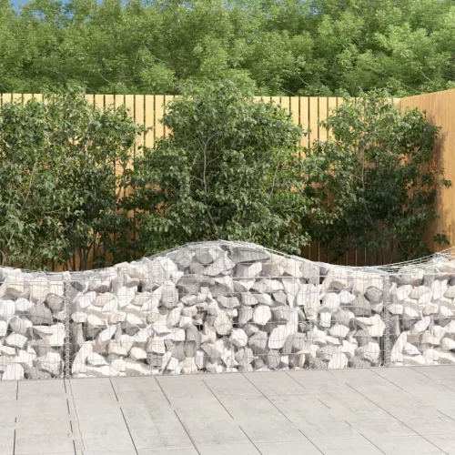 vidaXL 4 db íves horganyzott vas gabion kosár 200x50x60/80 cm