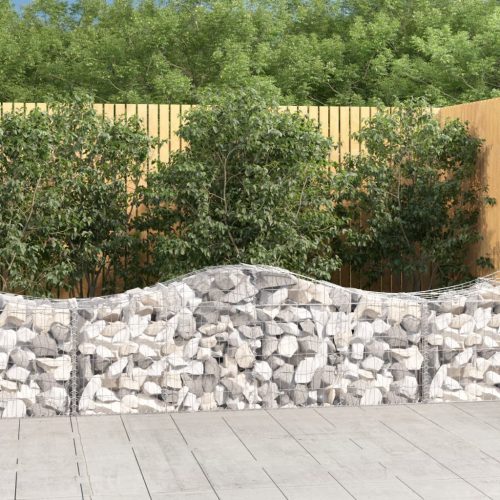 vidaXL 8 db íves horganyzott vas gabion kosár 200x50x60/80 cm