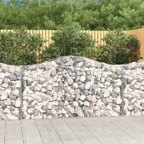 vidaXL 2 db íves horganyzott vas gabion kosár 200 x 50 x 100/120 cm