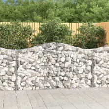   vidaXL 4 db íves horganyzott vas gabion kosár 200 x 50 x 100/120 cm