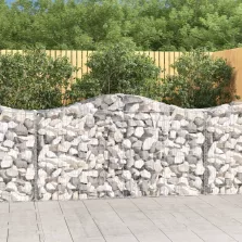   vidaXL 7 db íves horganyzott vas gabion kosár 200 x 50 x 100/120 cm