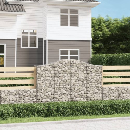 vidaXL 10 db íves horganyzott vas gabion kosár 200x50x140/160 cm