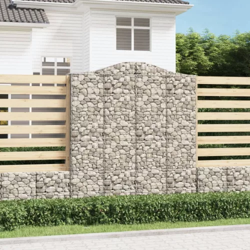 vidaXL 11 db íves horganyzott vas gabion kosár 200x50x220/240 cm