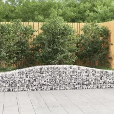   vidaXL 3 db íves horganyzott vas gabion kosár 400x30x40/60 cm