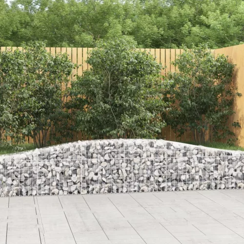 vidaXL 4 db íves horganyzott vas gabion kosár 400x30x40/60 cm