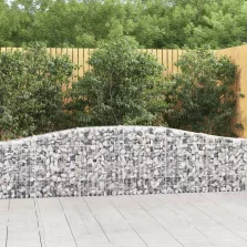   vidaXL 6 db íves horganyzott vas gabion kosár 400x30x60/80 cm
