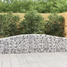   vidaXL 10 db íves horganyzott vas gabion kosár 400x30x60/80 cm