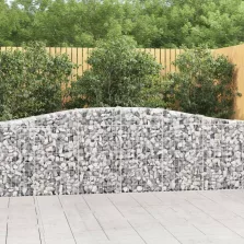   vidaXL 8 db íves horganyzott vas gabion kosár 400x30x80/100 cm