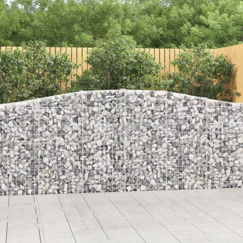 vidaXL 4 db íves horganyzott vas gabion kosár 400x30x100/120 cm