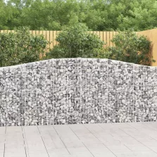   vidaXL 9 db íves horganyzott vas gabion kosár 400x30x100/120 cm