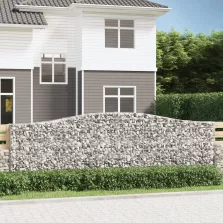   vidaXL 3 db íves horganyzott vas gabion kosár 400x30x120/140 cm