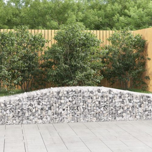 vidaXL 2 db íves horganyzott vas gabion kosár 400x50x40/60 cm