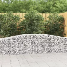   vidaXL 4 db íves horganyzott vas gabion kosár 400x50x60/80 cm
