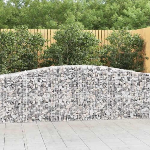 vidaXL 2 db íves horganyzott vas gabion kosár 400x50x80/100 cm